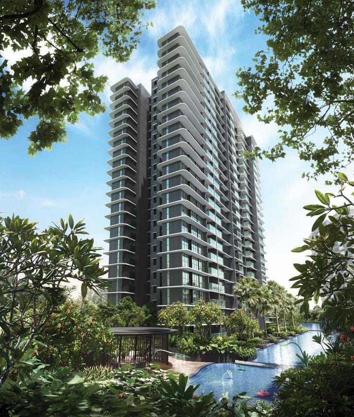 Artist's impression of a residential block above the gardens